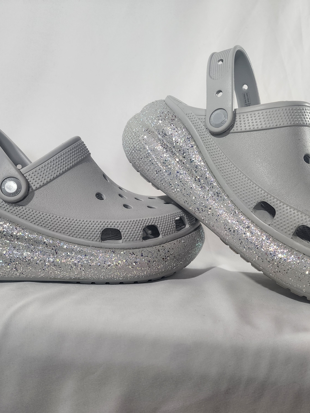 Silver Glitter Clog Shoes
